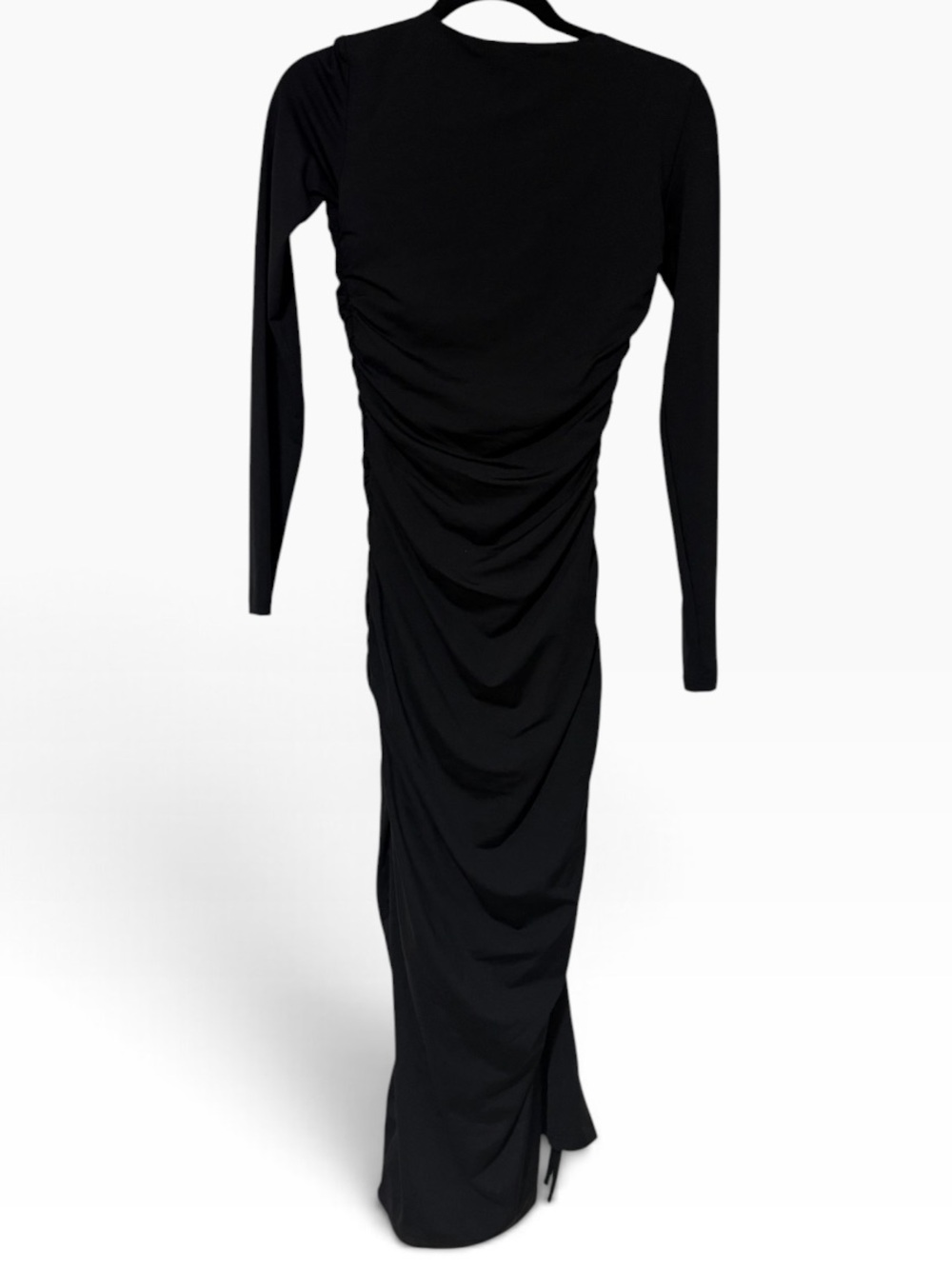 Rachel Parcell Asymmetric Shirred Jersey Midi-Dress in Black Size XS - Picture 10 of 12
